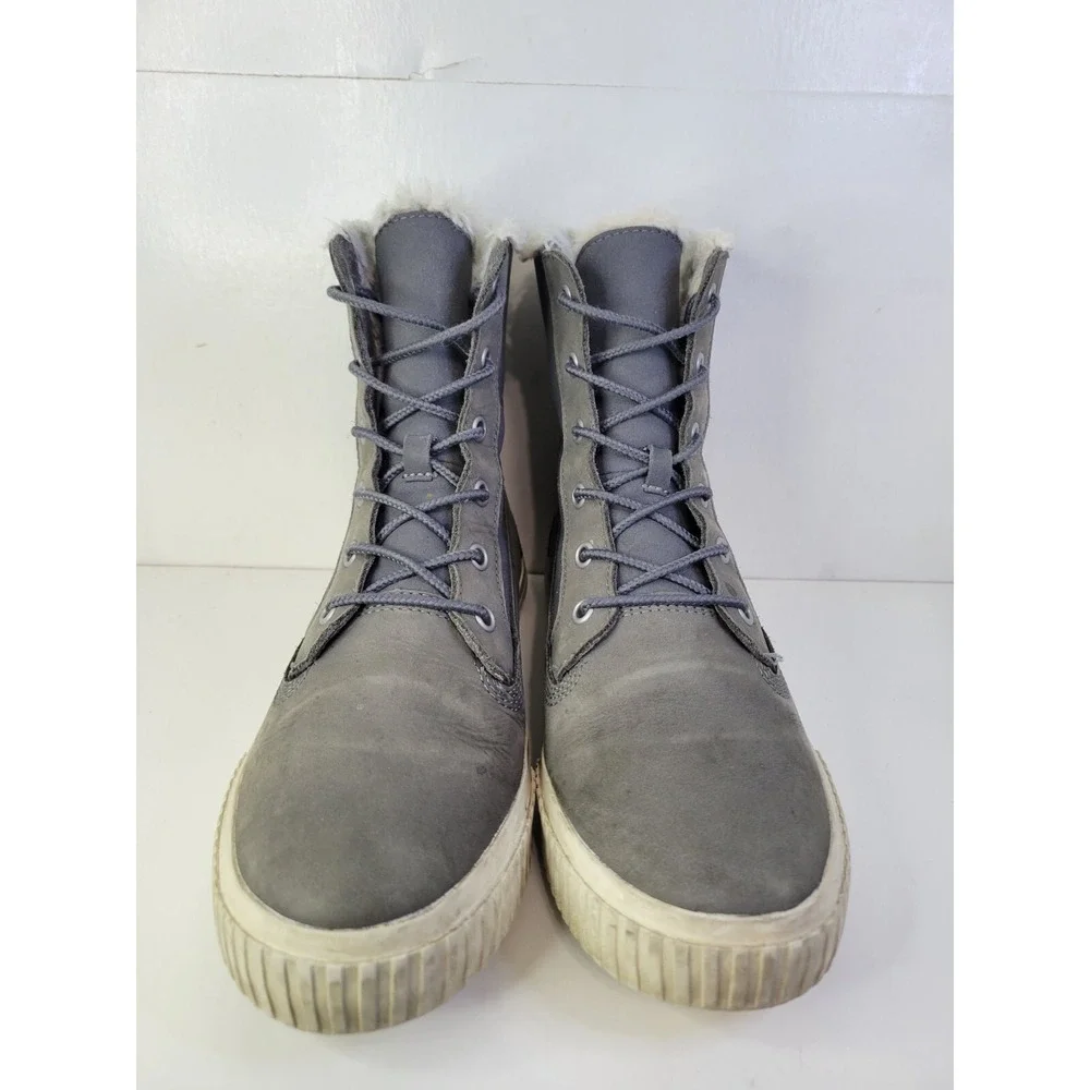 Timberland Womans Skyla Bay Fleece Fold-Down Boot Medium Gray Nubuck 8.5 Grey US